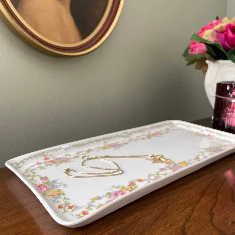 Antique Charles Field Haviland Limoges Vanity Tray - Floral French Porcelain